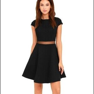 LULUS LEGENDARY LOVERS BLACK SKATER DRESS